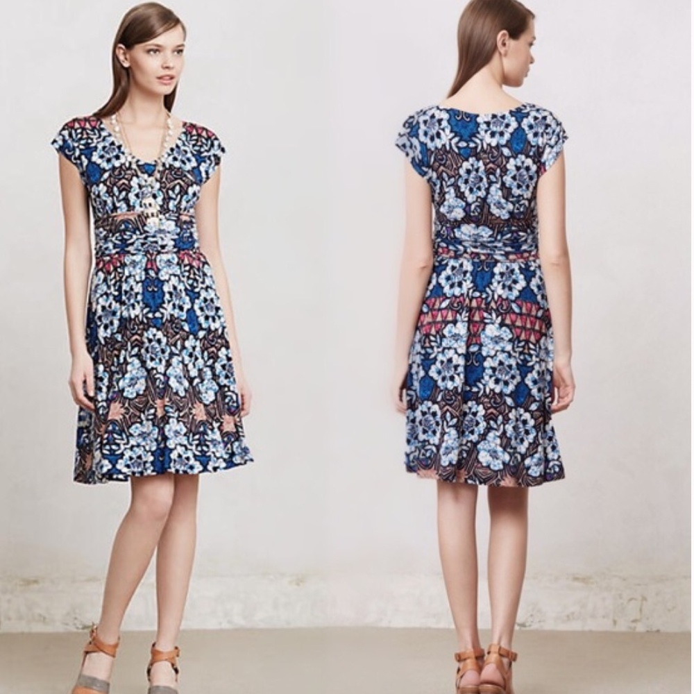 Floral Blue and White Women's Dress